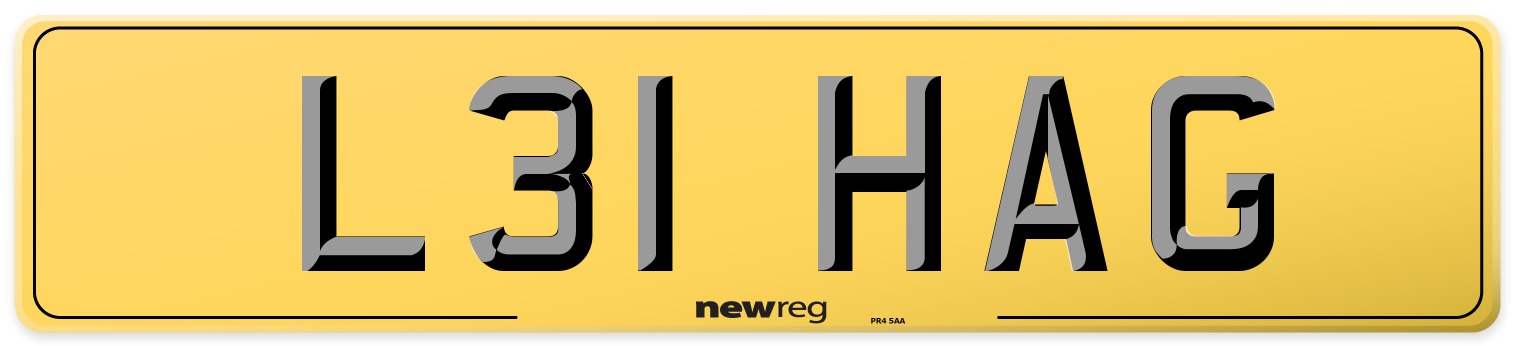 L31 HAG Rear Number Plate