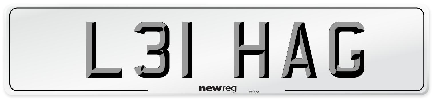 L31 HAG Front Number Plate