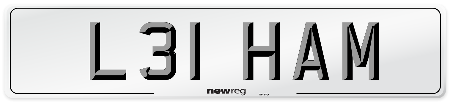 L31 HAM Front Number Plate