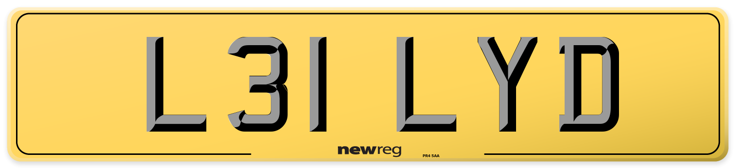 L31 LYD Rear Number Plate