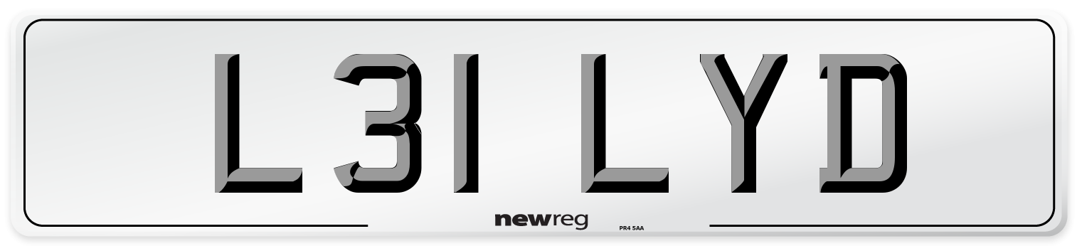 L31 LYD Front Number Plate