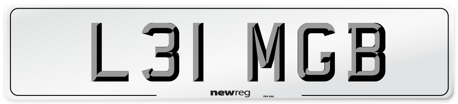 L31 MGB Front Number Plate