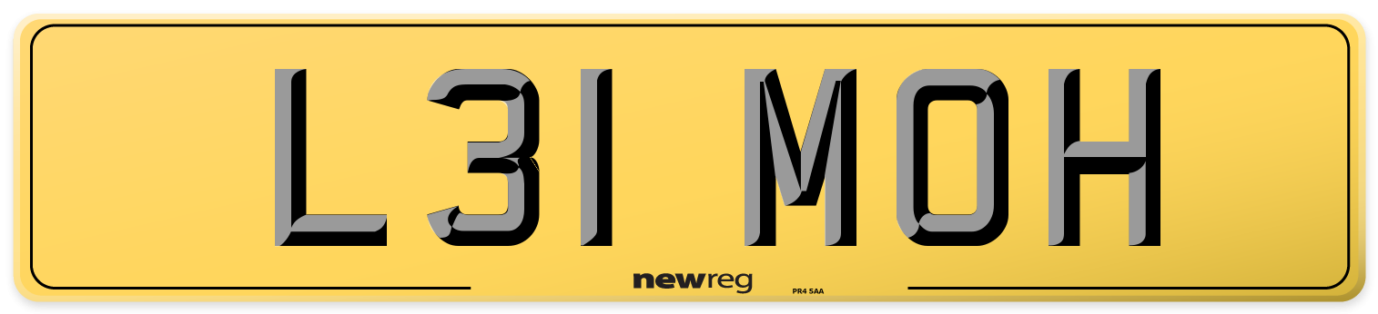 L31 MOH Rear Number Plate