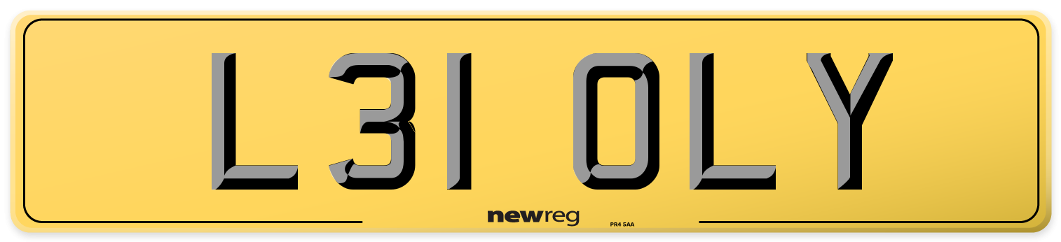 L31 OLY Rear Number Plate