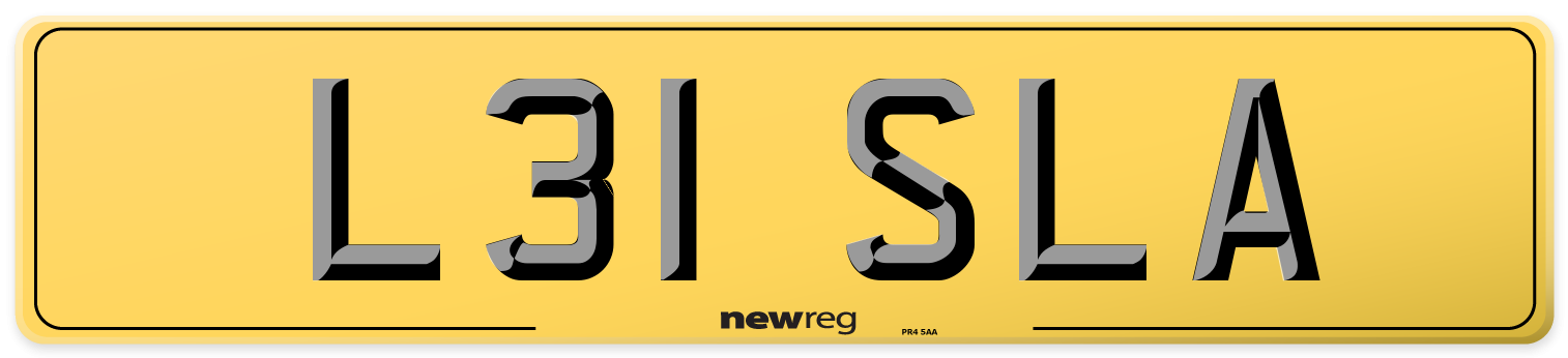 L31 SLA Rear Number Plate
