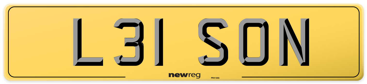 L31 SON Rear Number Plate