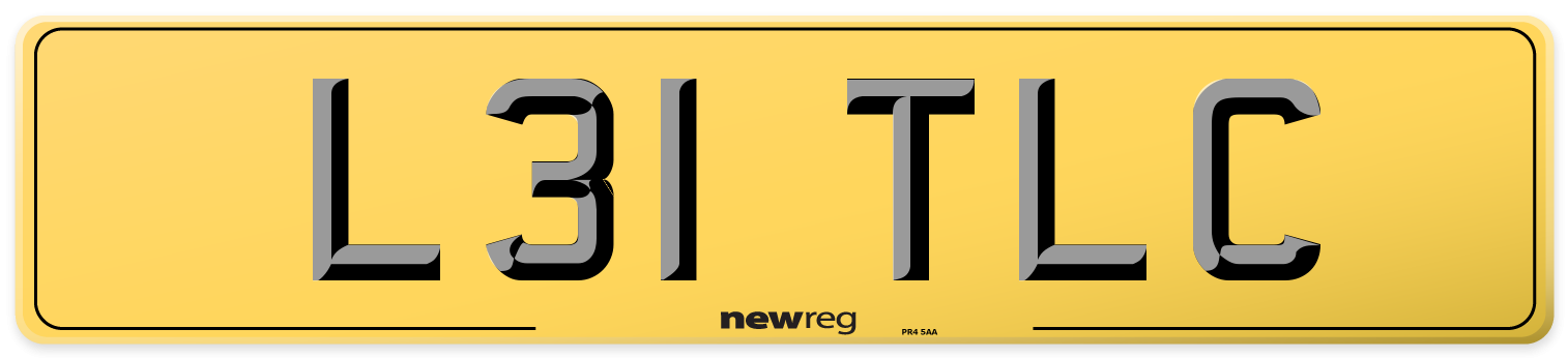 L31 TLC Rear Number Plate