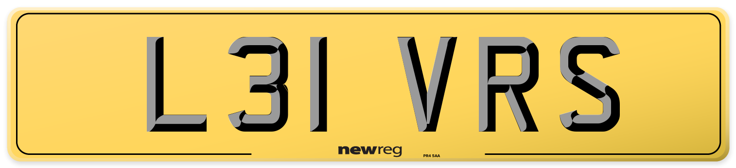 L31 VRS Rear Number Plate