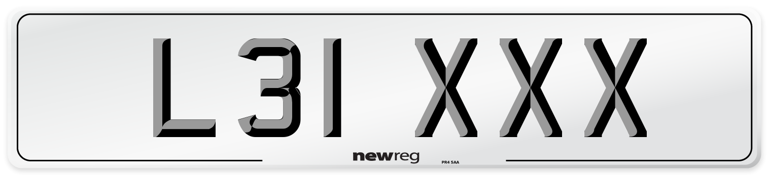 L31 XXX Front Number Plate