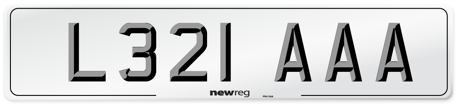 L321 AAA Front Number Plate
