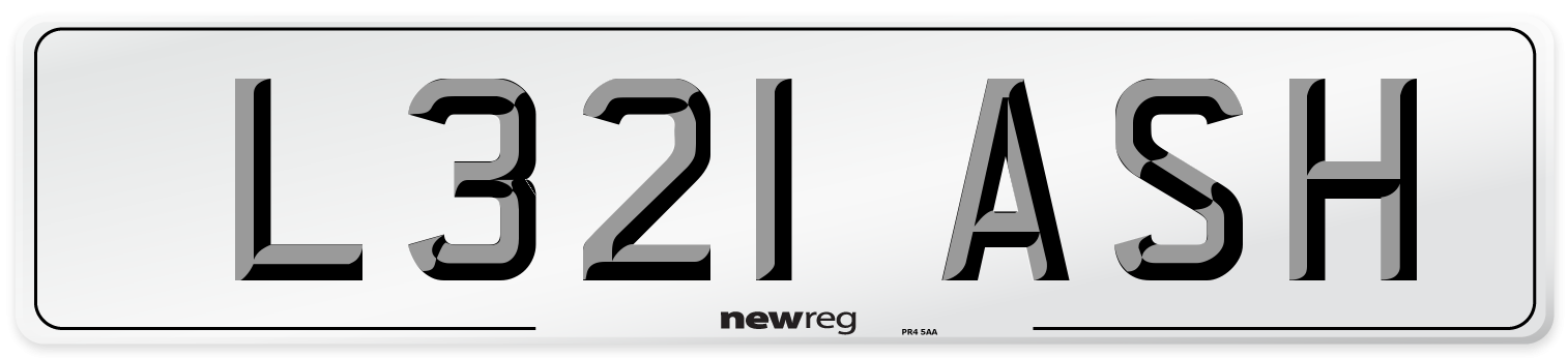 L321 ASH Front Number Plate