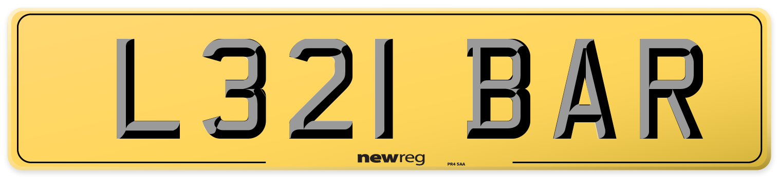L321 BAR Rear Number Plate