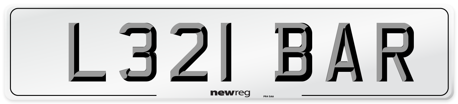 L321 BAR Front Number Plate