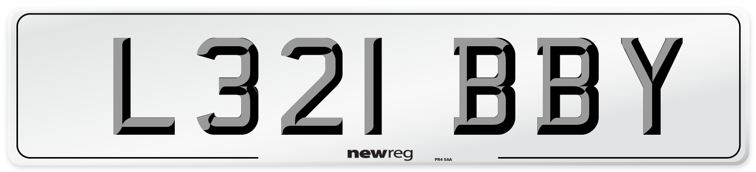 L321 BBY Front Number Plate