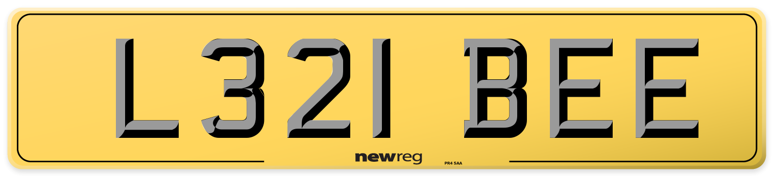L321 BEE Rear Number Plate