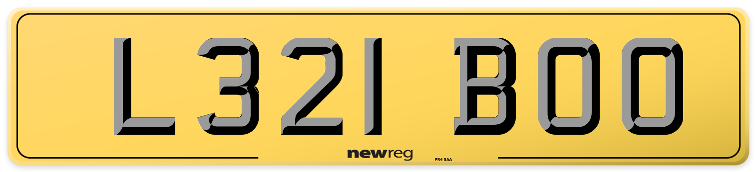 L321 BOO Rear Number Plate