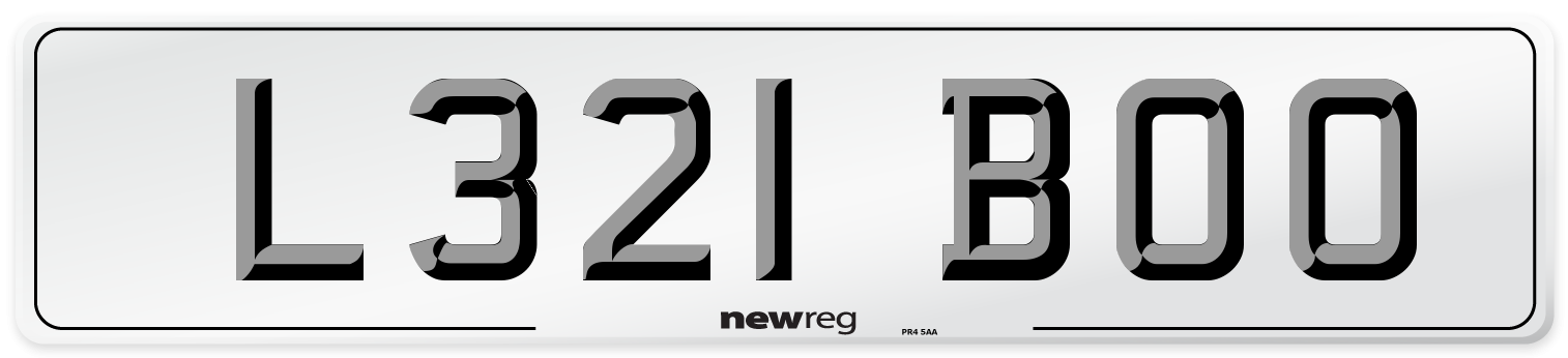 L321 BOO Front Number Plate