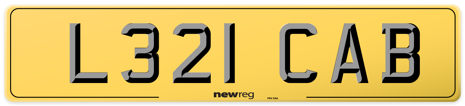 L321 CAB Rear Number Plate