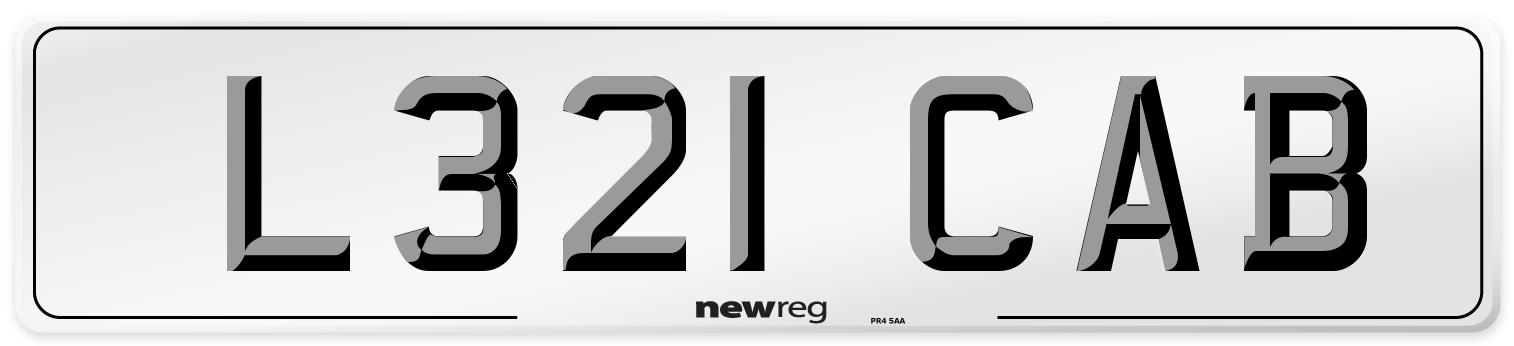 L321 CAB Front Number Plate