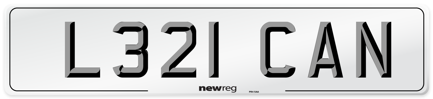 L321 CAN Front Number Plate