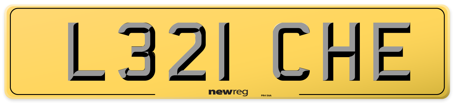 L321 CHE Rear Number Plate