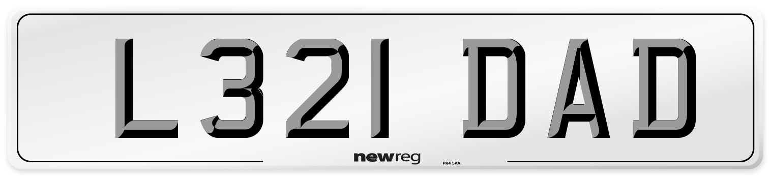 L321 DAD Front Number Plate