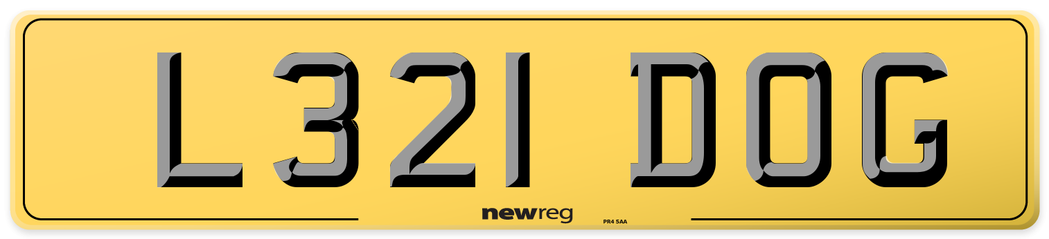 L321 DOG Rear Number Plate