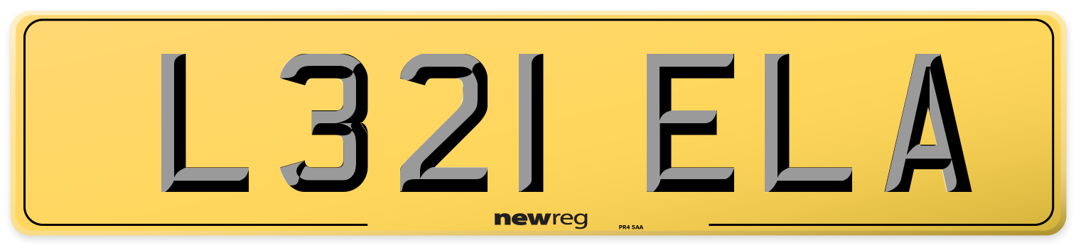 L321 ELA Rear Number Plate