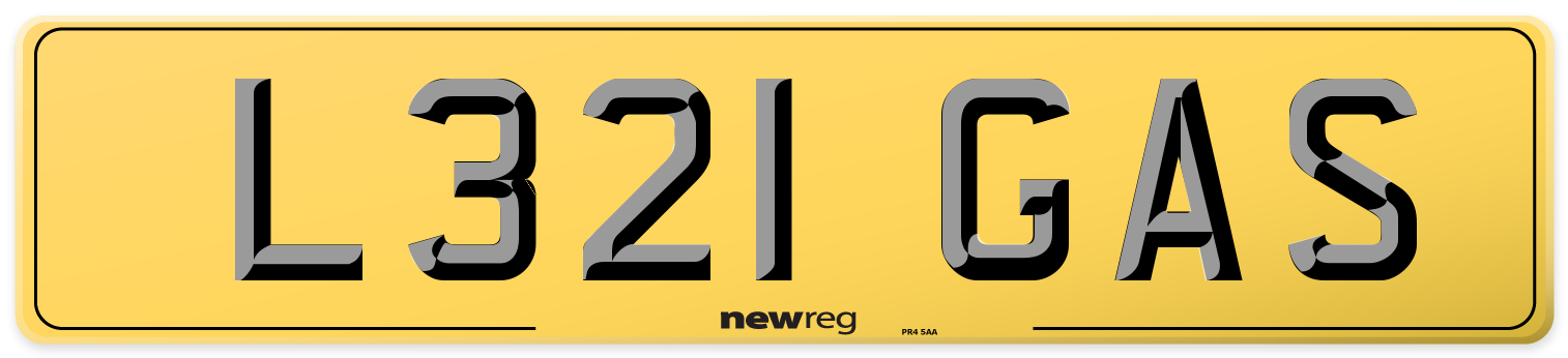 L321 GAS Rear Number Plate