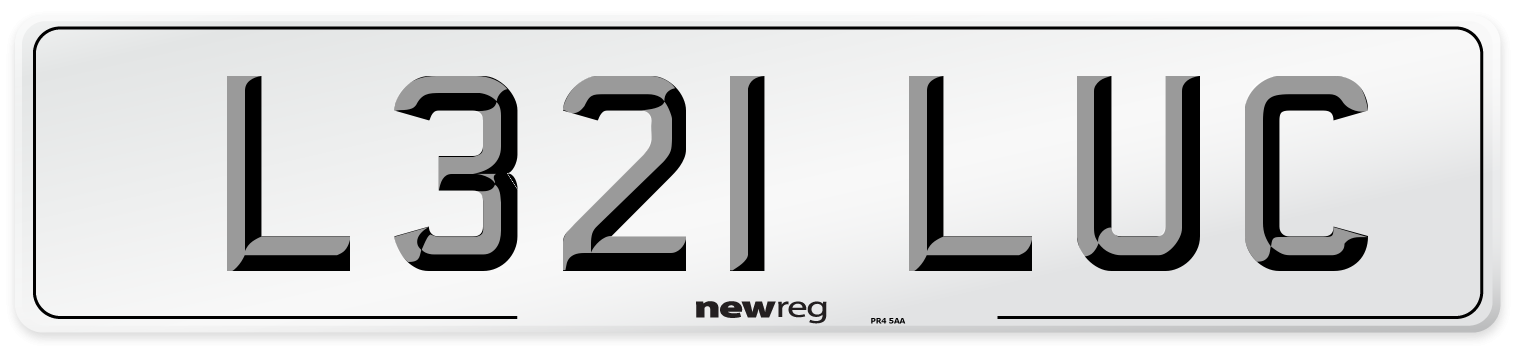 L321 LUC Front Number Plate