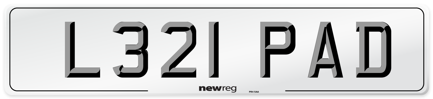 L321 PAD Front Number Plate