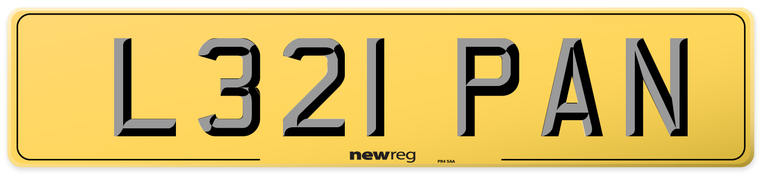 L321 PAN Rear Number Plate