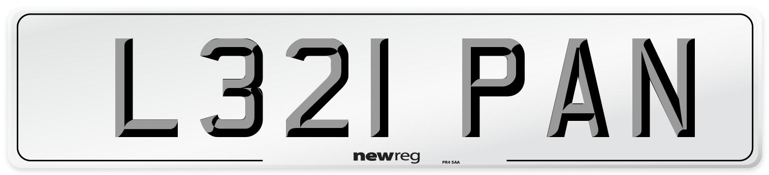 L321 PAN Front Number Plate