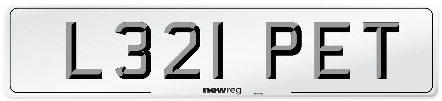 L321 PET Front Number Plate