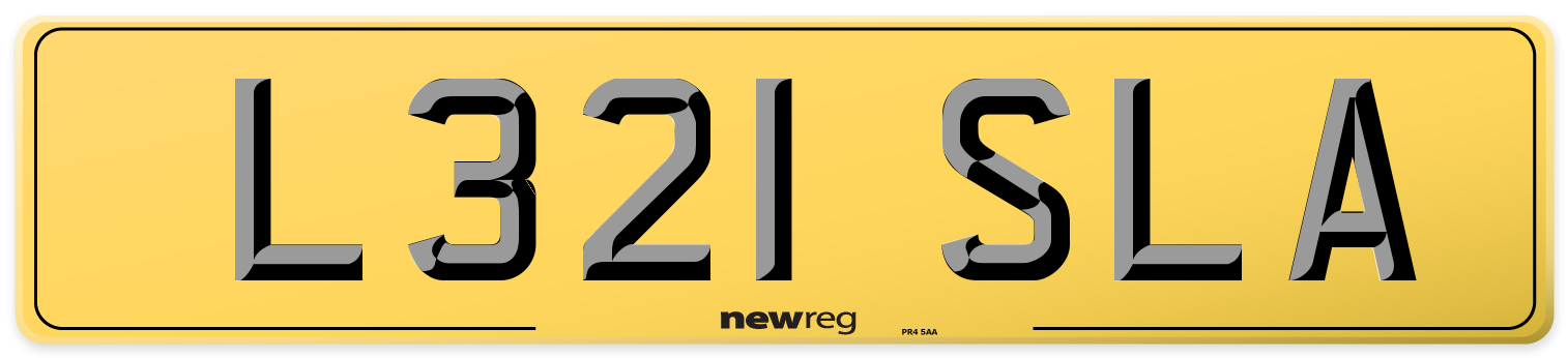 L321 SLA Rear Number Plate