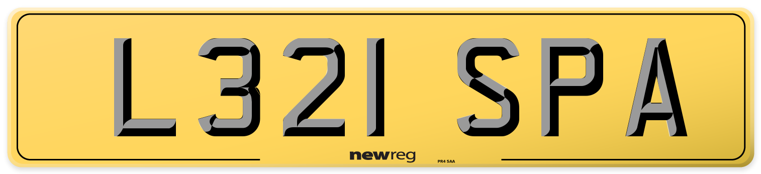 L321 SPA Rear Number Plate