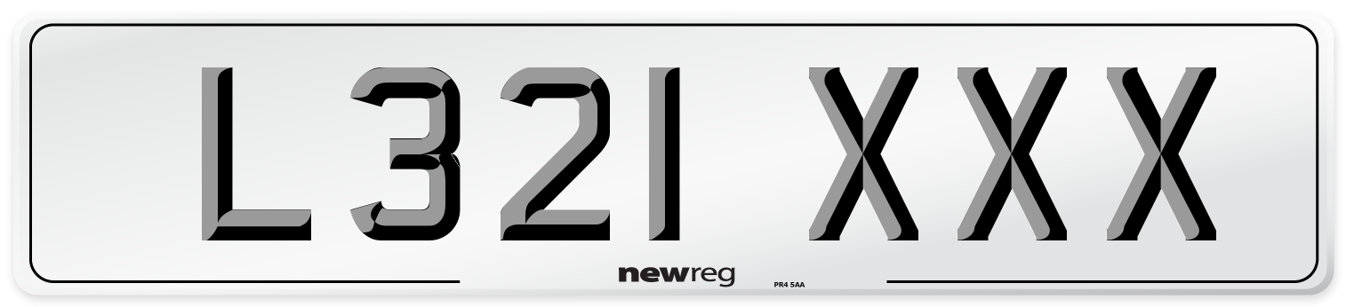 L321 XXX Front Number Plate