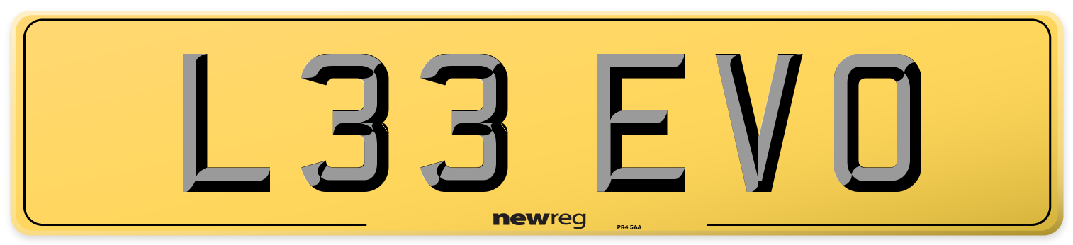 L33 EVO Rear Number Plate
