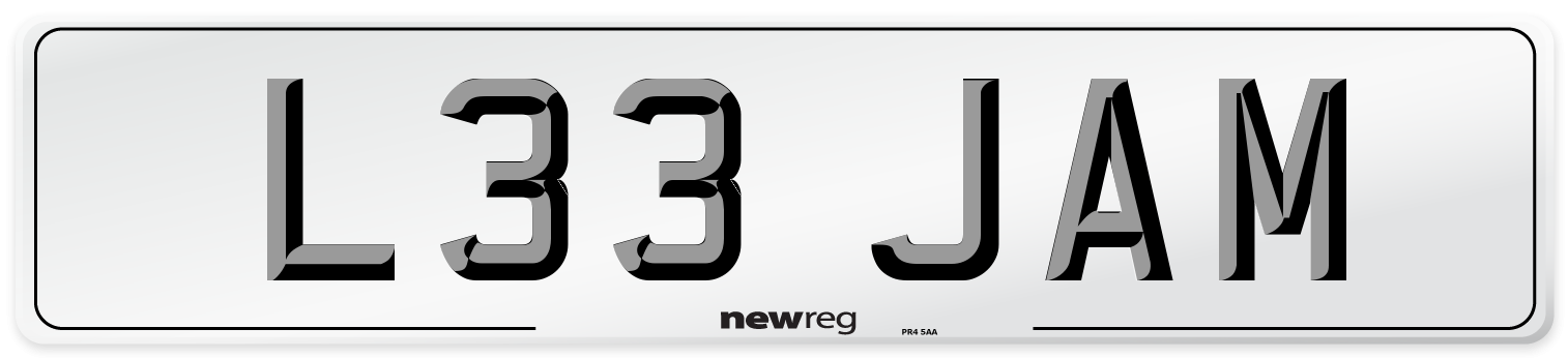 L33 JAM Front Number Plate