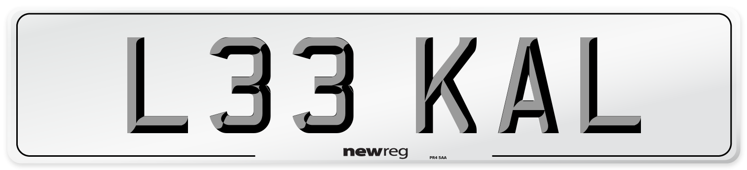 L33 KAL Front Number Plate