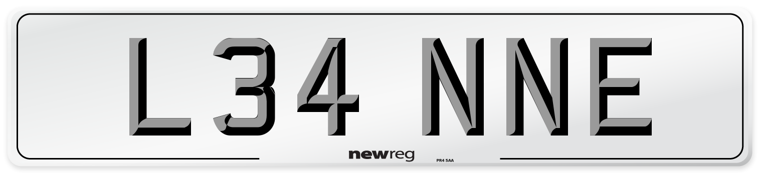 L34 NNE Front Number Plate