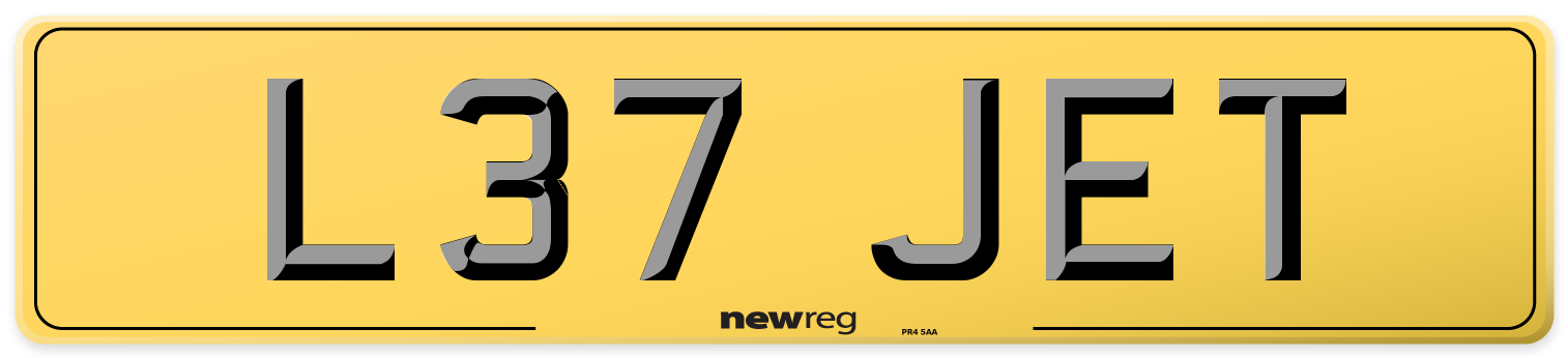 L37 JET Rear Number Plate