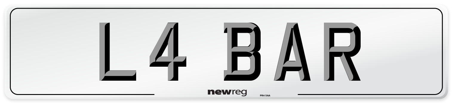 L4 BAR Front Number Plate