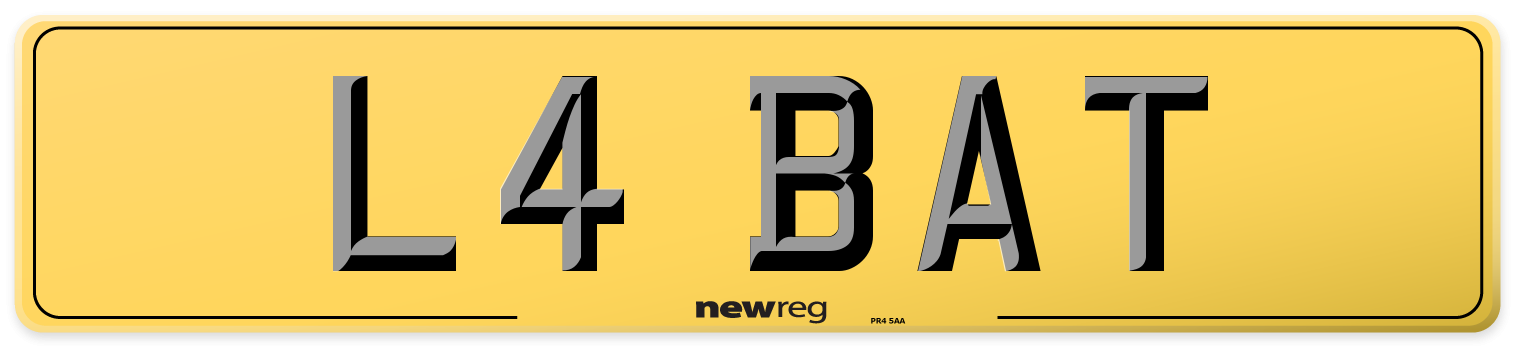 L4 BAT Rear Number Plate