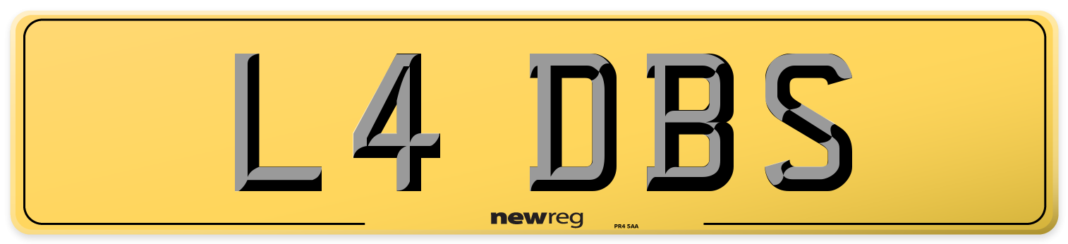 L4 DBS Rear Number Plate
