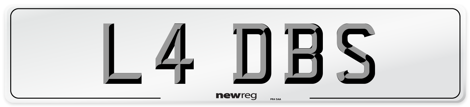 L4 DBS Front Number Plate