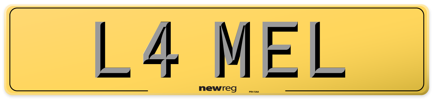 L4 MEL Rear Number Plate