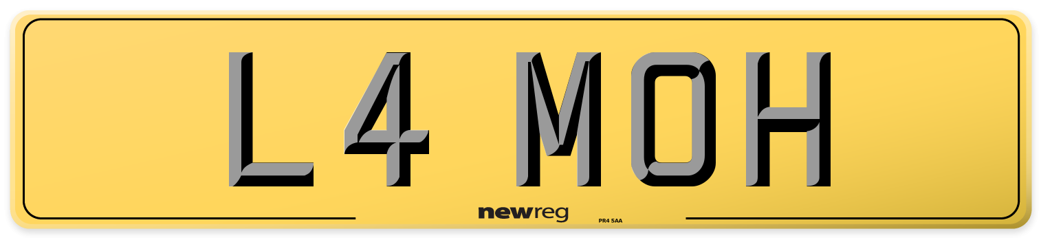 L4 MOH Rear Number Plate