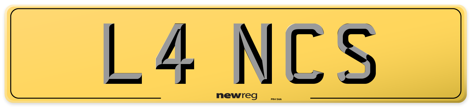 L4 NCS Rear Number Plate