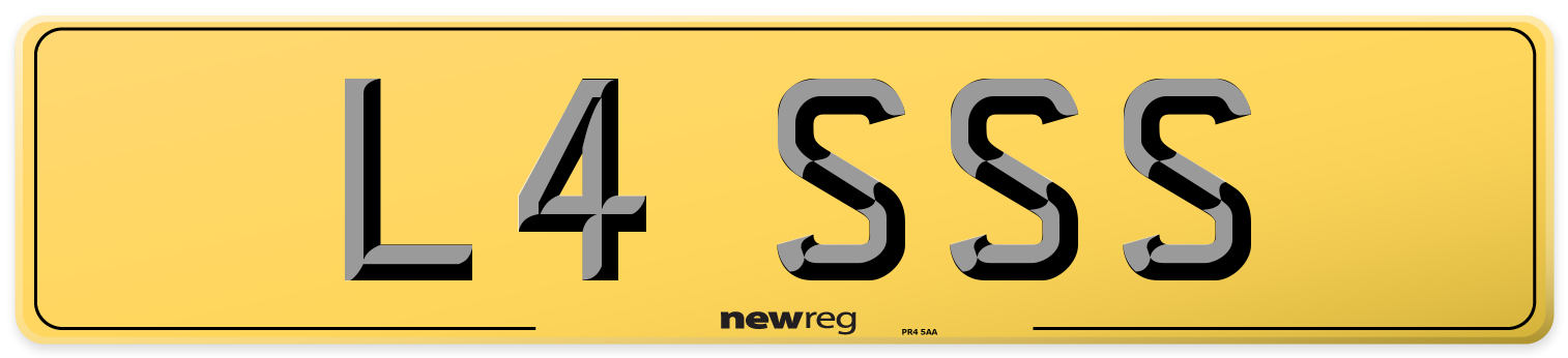 L4 SSS Rear Number Plate